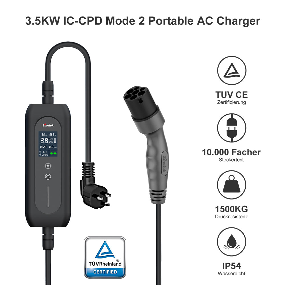 British square foot 13A electric vehicle charger 10 meters (Type 2)