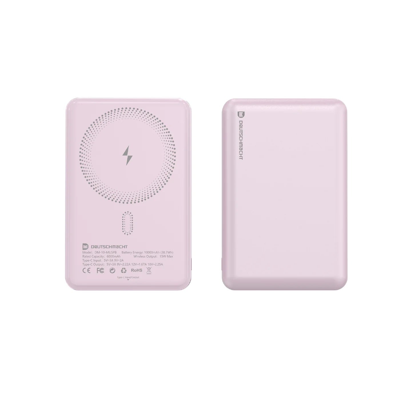 DM DM-PB-100-DC-LC 10000mAh built-in dual-wire mobile charger (USB type-C and lightning)
