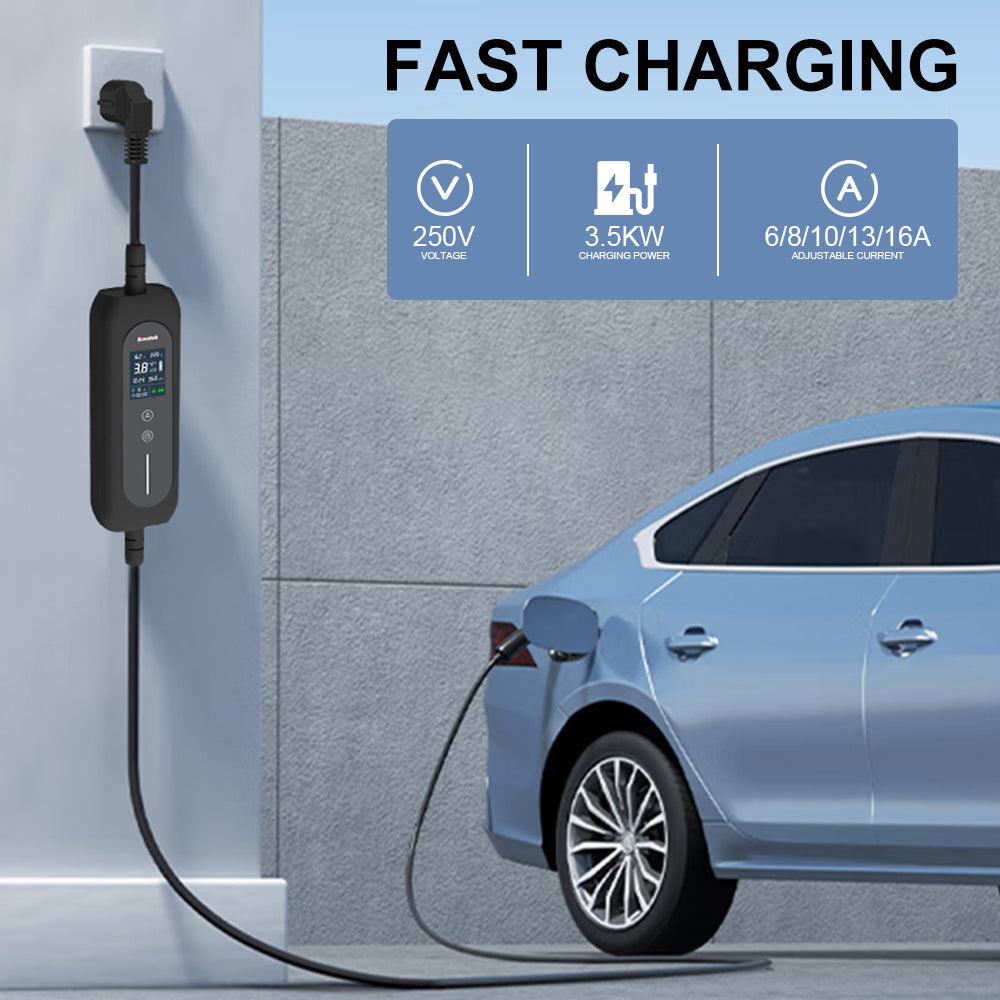 British square foot 13A electric vehicle charger 10 meters (Type 2)