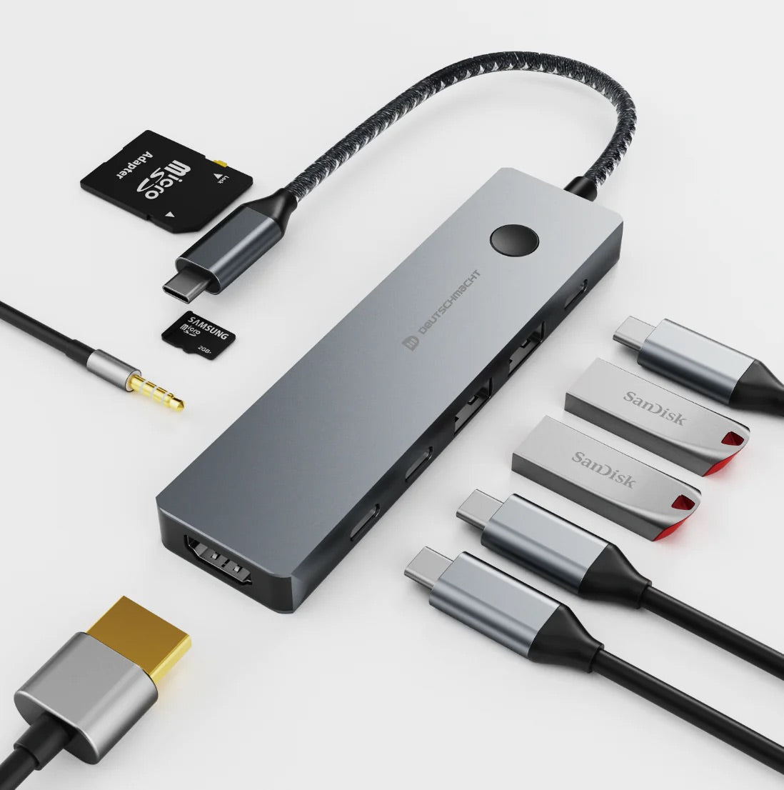 DM-DHUB-H10 7 in 1 Type-C Computer Hub Portable 7 in 1 Adapter