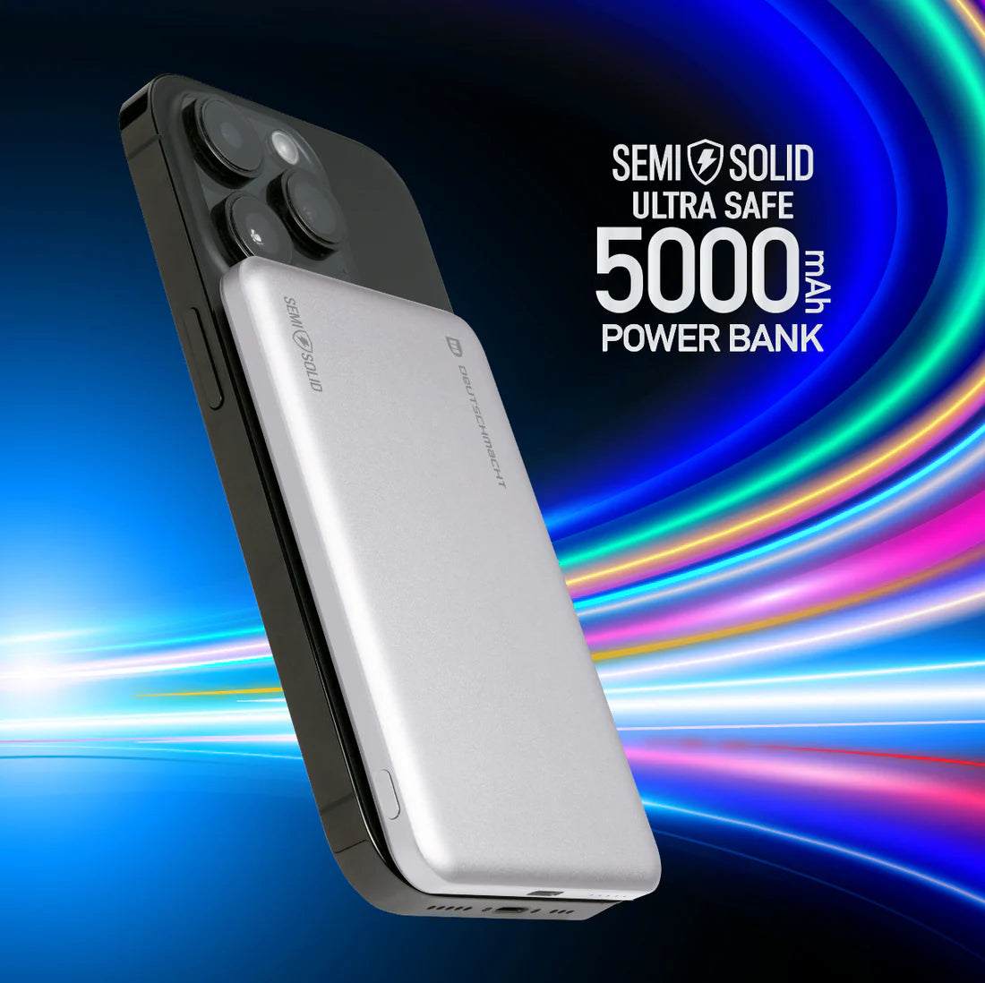 DM DM-PB-100-DC-LC 10000mAh built-in dual-wire mobile charger (USB type-C and lightning)