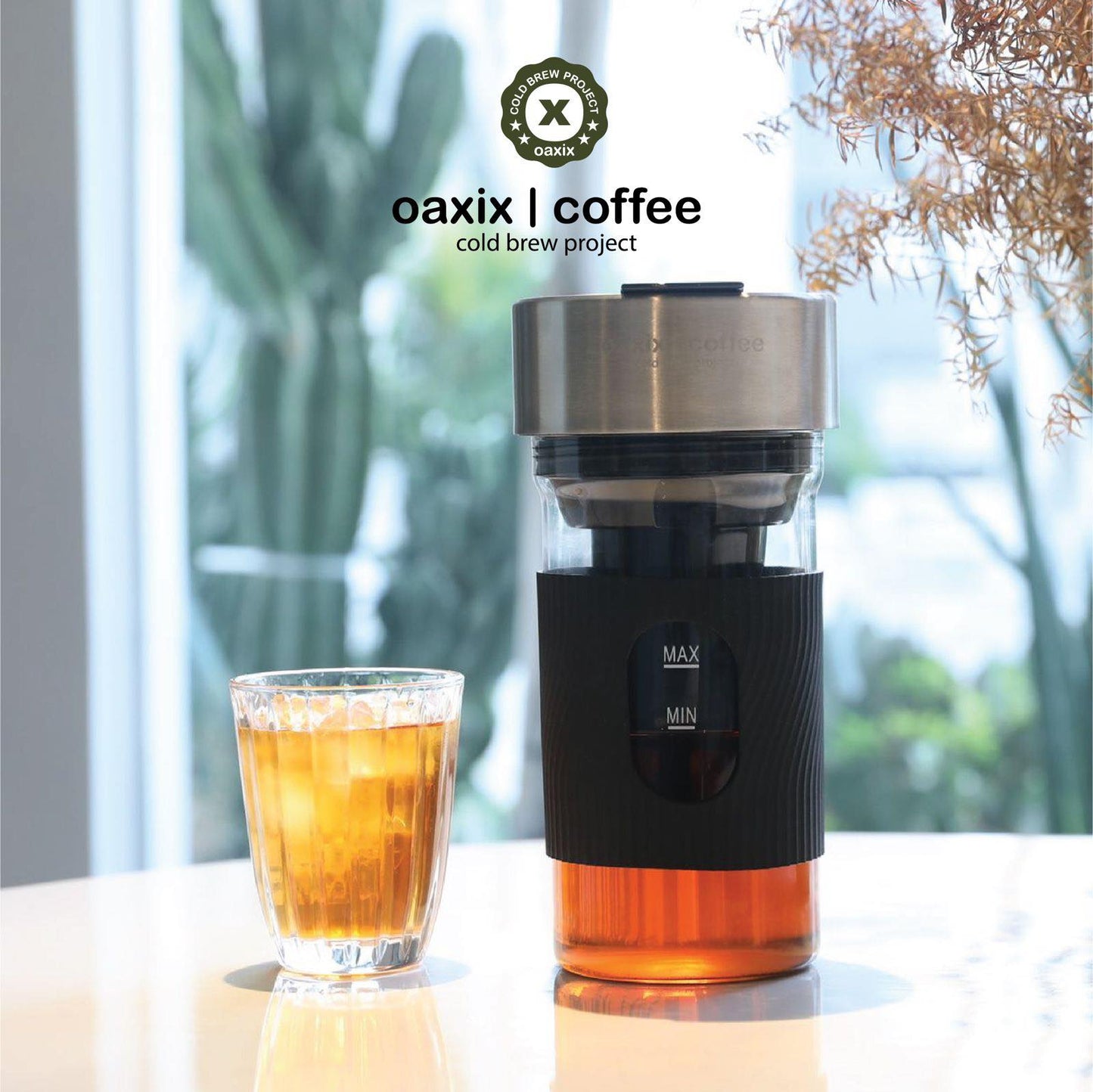OAXIX Rechargeable Cold Brew Coffee/Tea Cup Set (includes one box each of coffee and tea)
