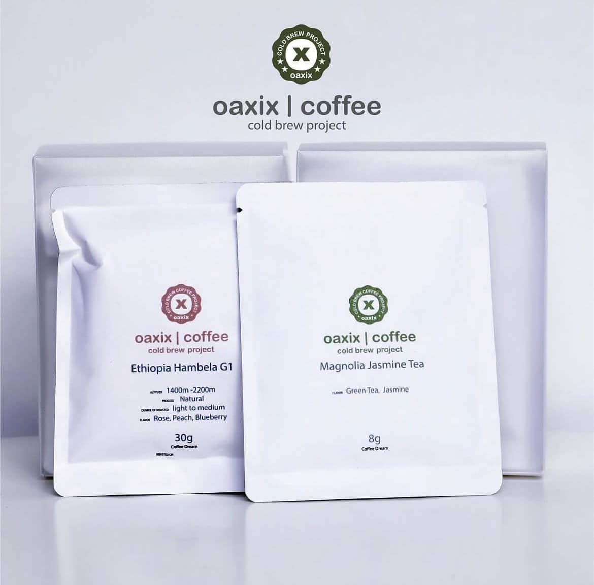 OAXIX Rechargeable Cold Brew Coffee/Tea Cup Set (includes one box each of coffee and tea)