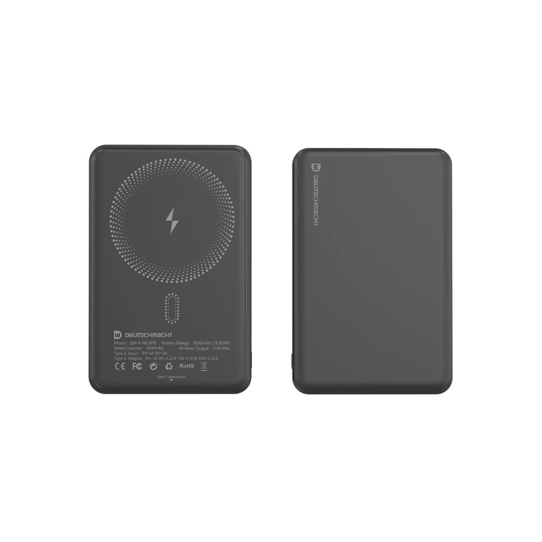 DM DM-PB-100-DC-LC 10000mAh built-in dual-wire mobile charger (USB type-C and lightning)