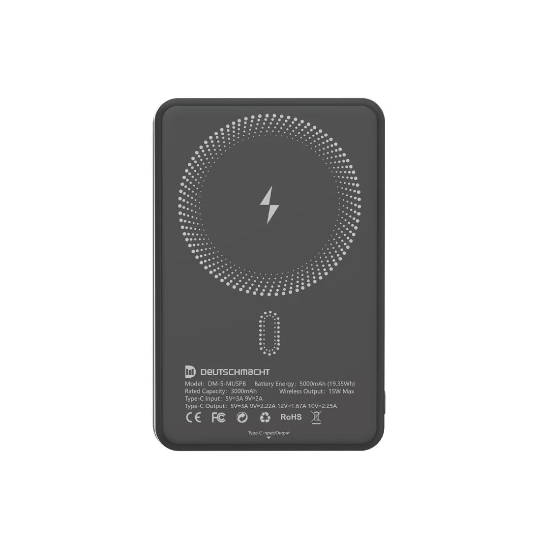 DM DM-PB-100-DC-LC 10000mAh built-in dual-wire mobile charger (USB type-C and lightning)