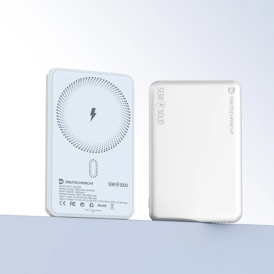 DM DM-PB-100-DC-LC 10000mAh built-in dual-wire mobile charger (USB type-C and lightning)
