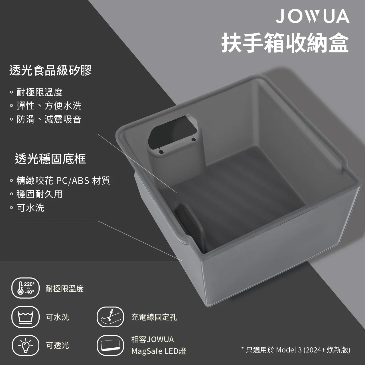 JOWUA 中控扶手箱收納盒 (2024+ Highland 3)