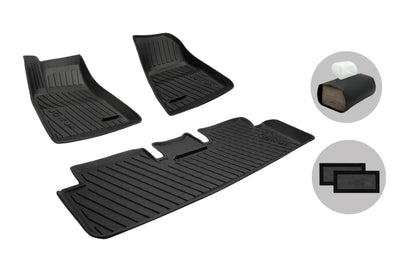 JOWUA 立體防水腳踏墊+MagSafe 皮革面紙盒+椅下出風口防水保護網 (2024+ Highland 3)